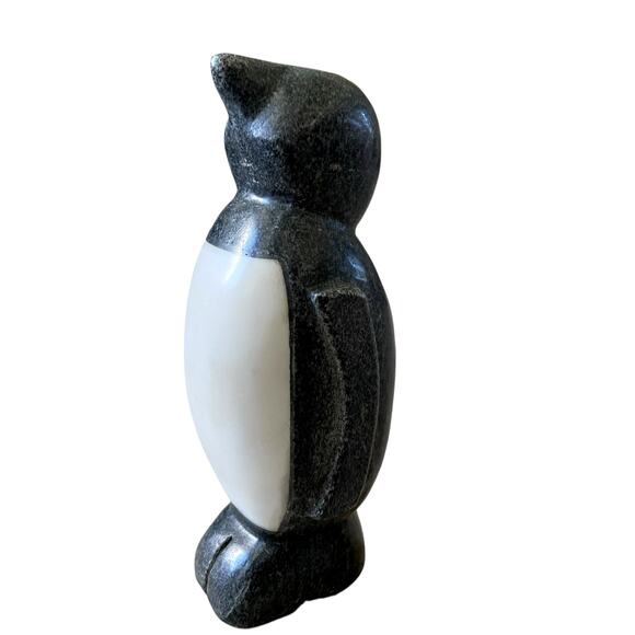 Becki Owens Marble Penguin Figurine 8in Black & White New - Picture 5 of 15